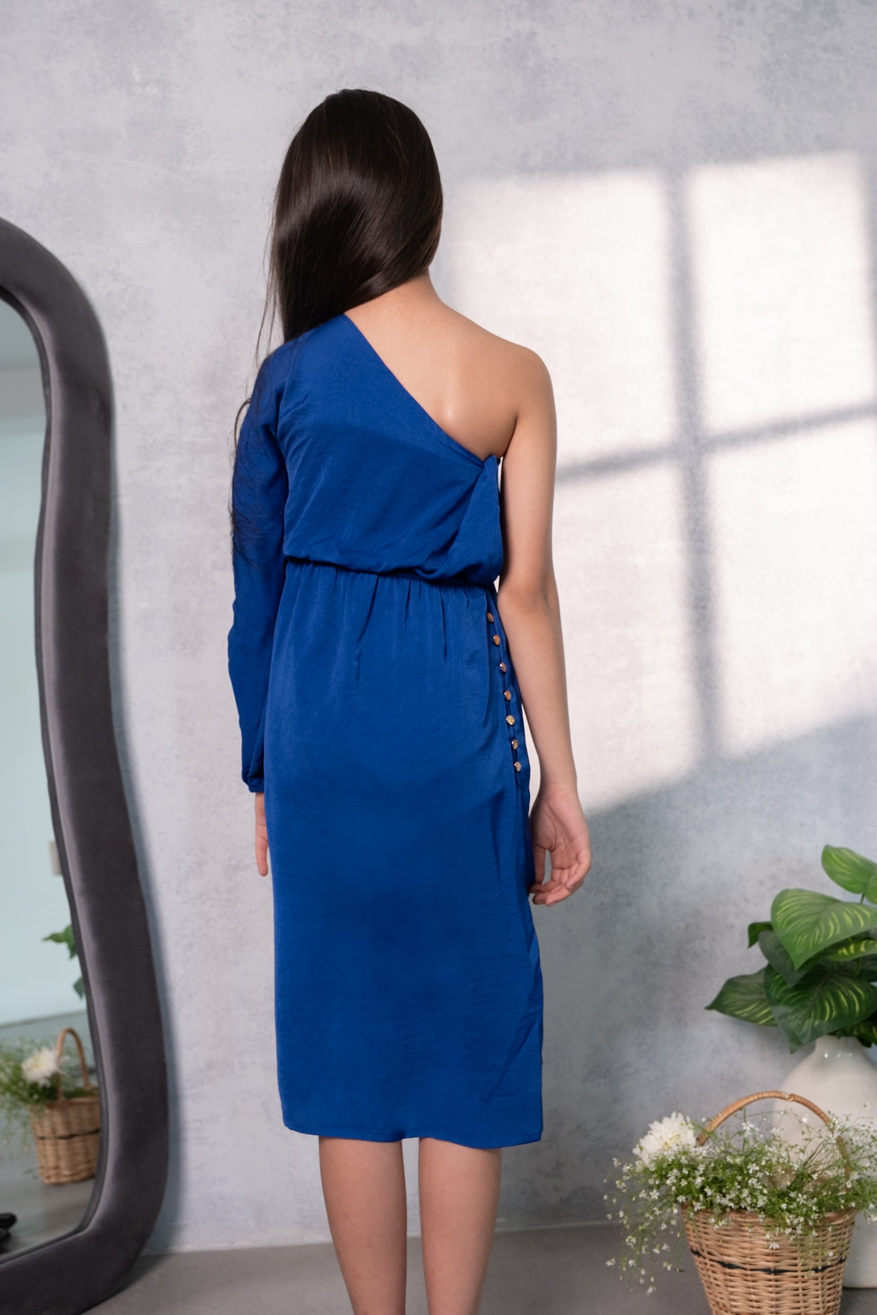 Ocean Breeze One-Shoulder Dress