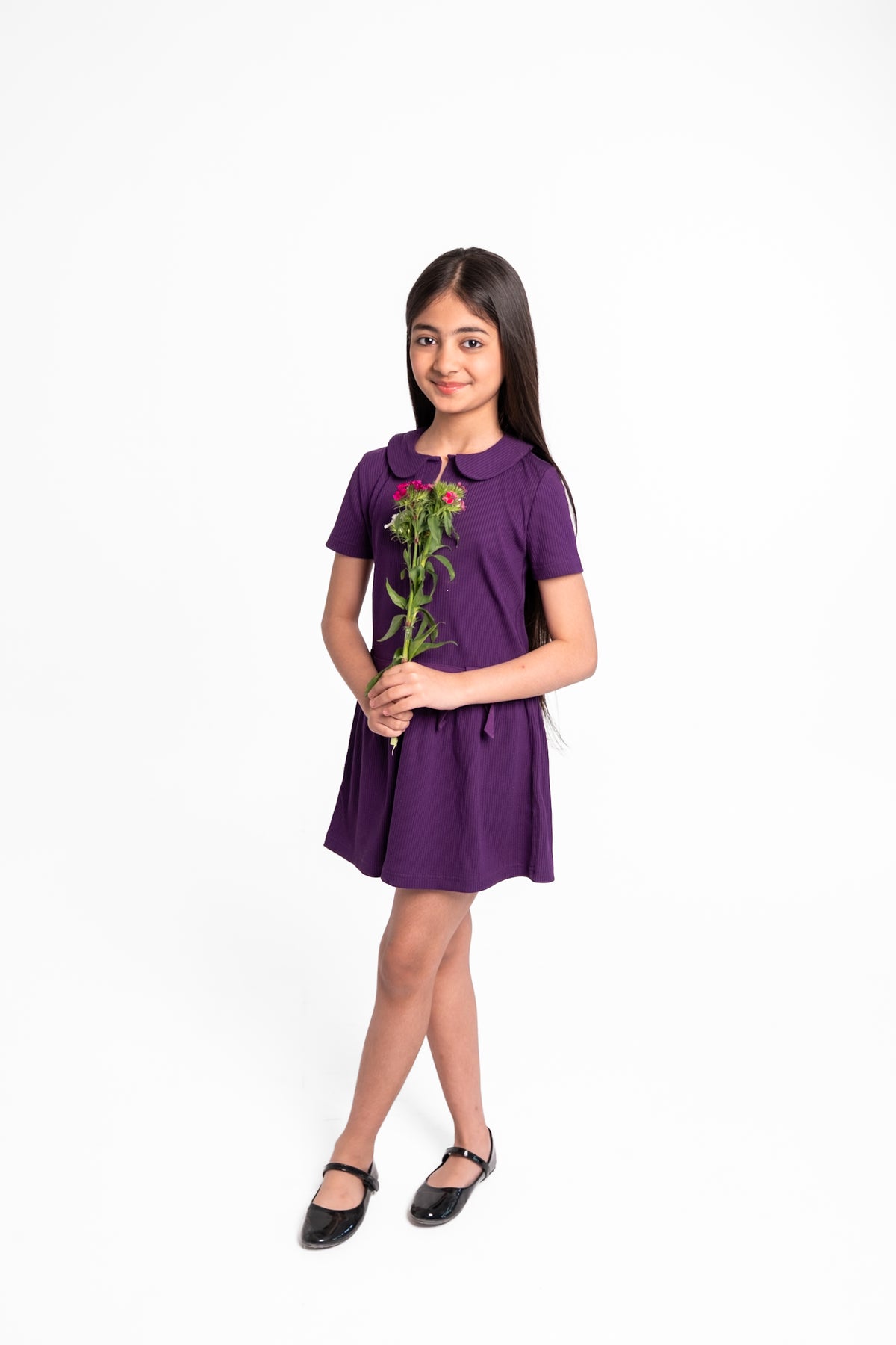 Plum Ribbed Knit Dress – Perfect Purple