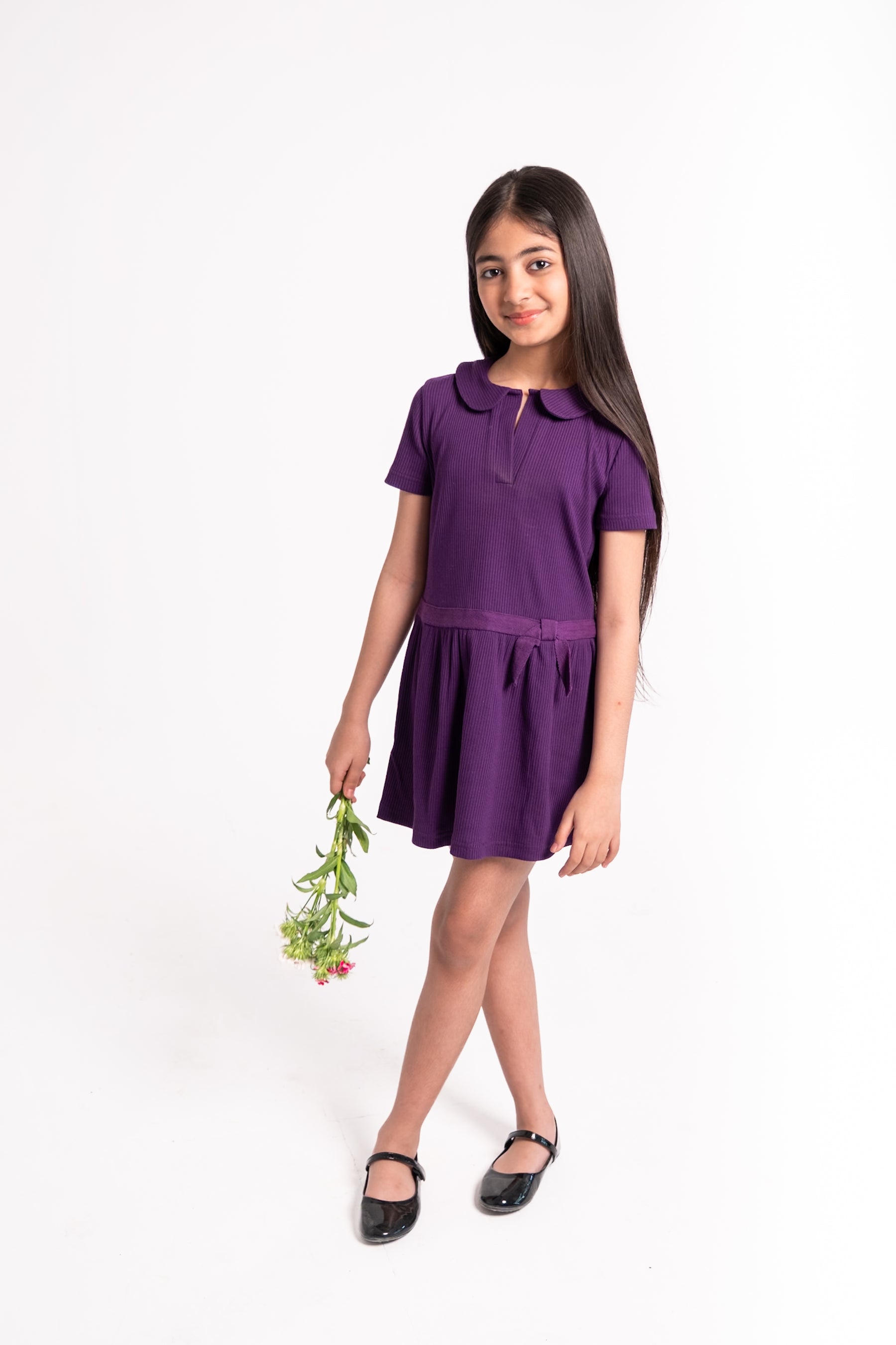 Plum Ribbed Knit Dress – Perfect Purple