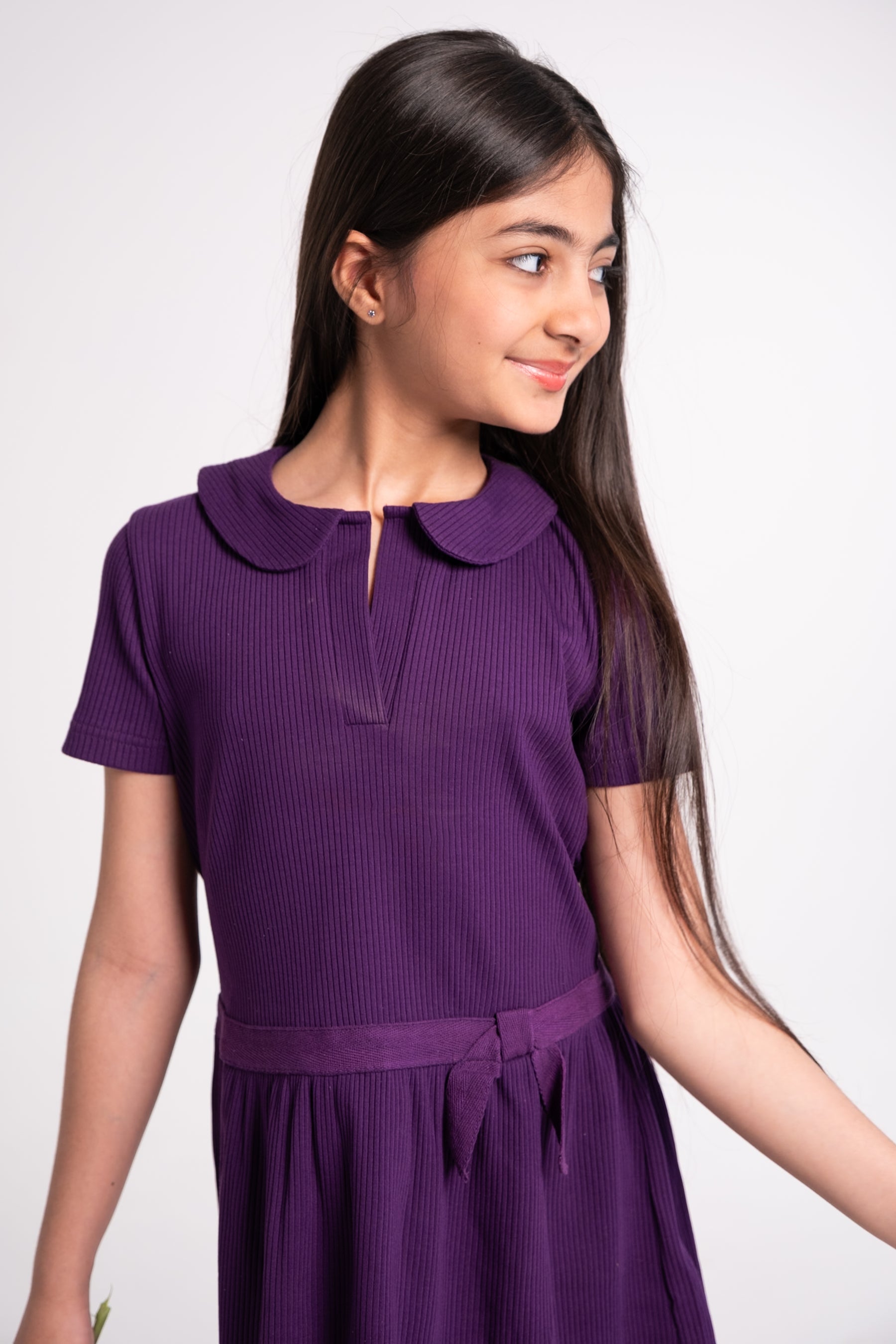 Plum Ribbed Knit Dress – Perfect Purple