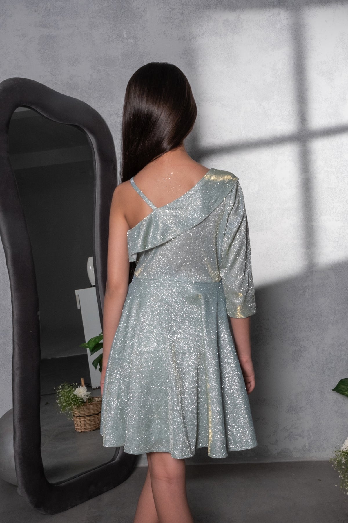 Starry Sky One-Shoulder Dress