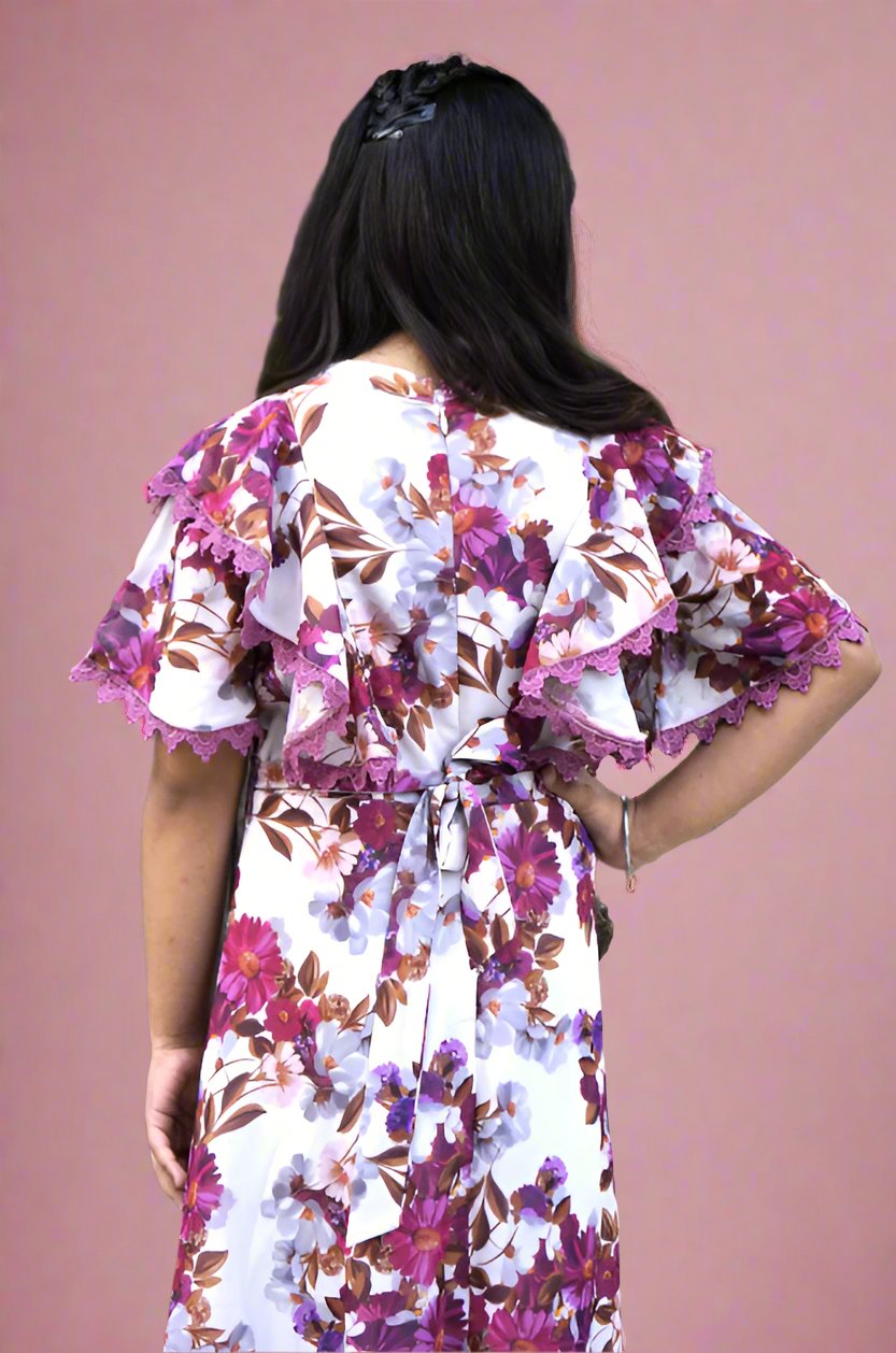 Fern Frill Dress for Girls - Black & Gold