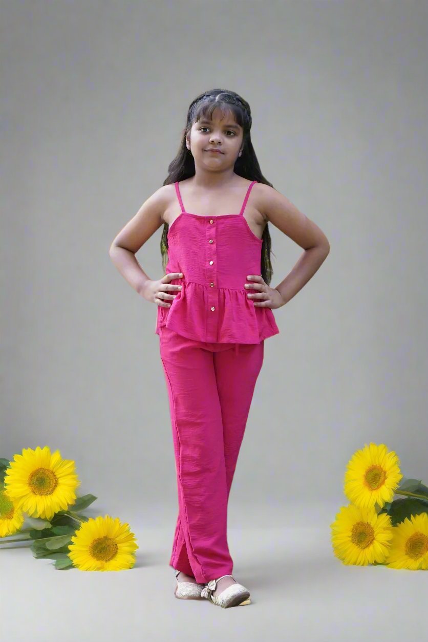 Girls Pink Noir Cordset - Black & Gold