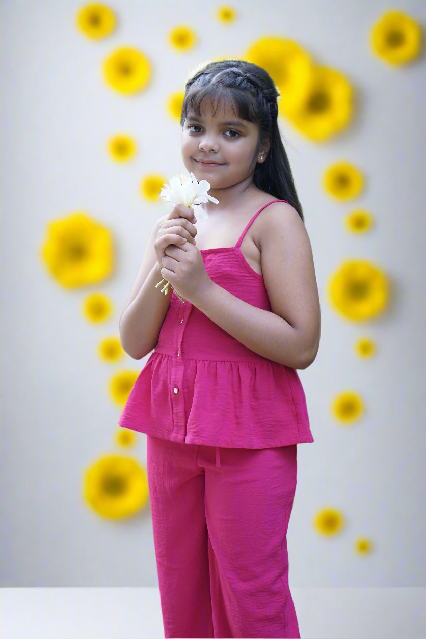 Girls Pink Noir Cordset - Black & Gold