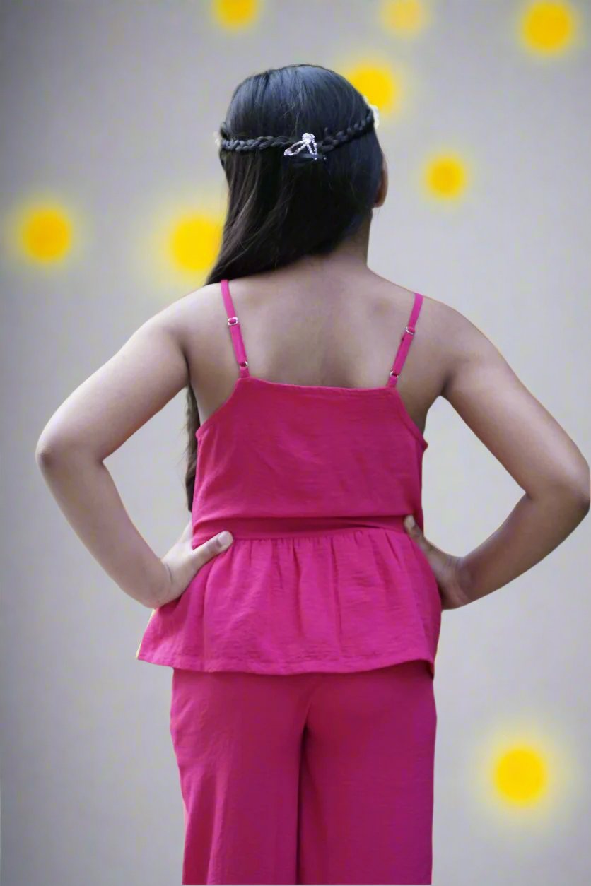 Girls Pink Noir Cordset - Black & Gold