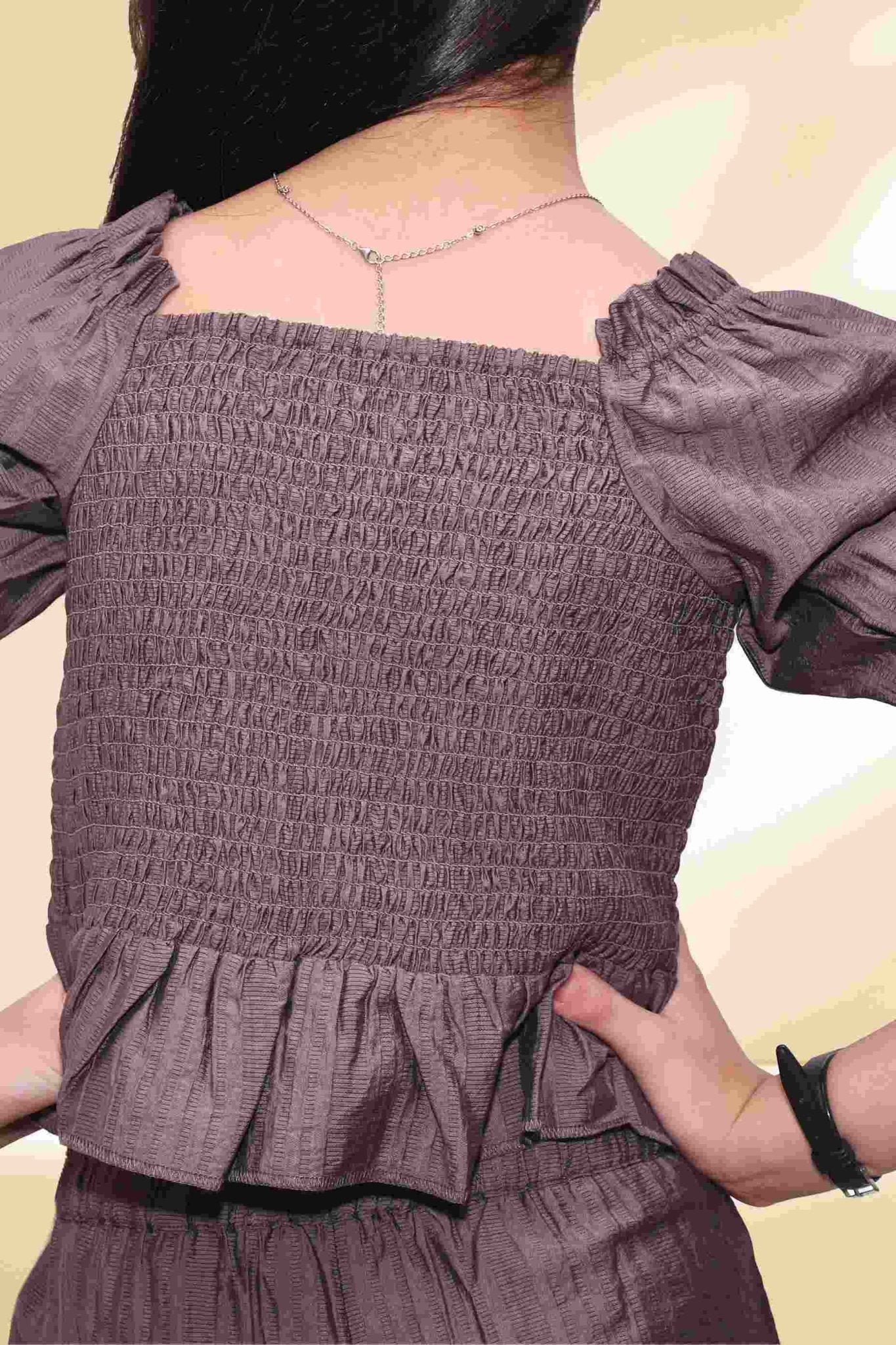 Veronica Partywear Cotton Co - Ord Set for Girls - Black & Gold