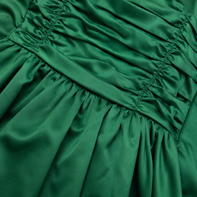 Emerald Twirl Satin Dress