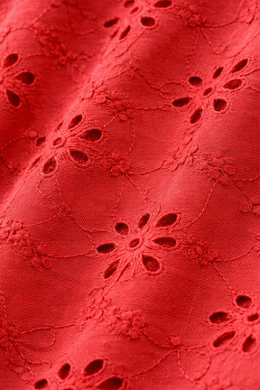 Rust Brown Half sleeve co-ordinate made in Floral Schiffli Cotton for kids