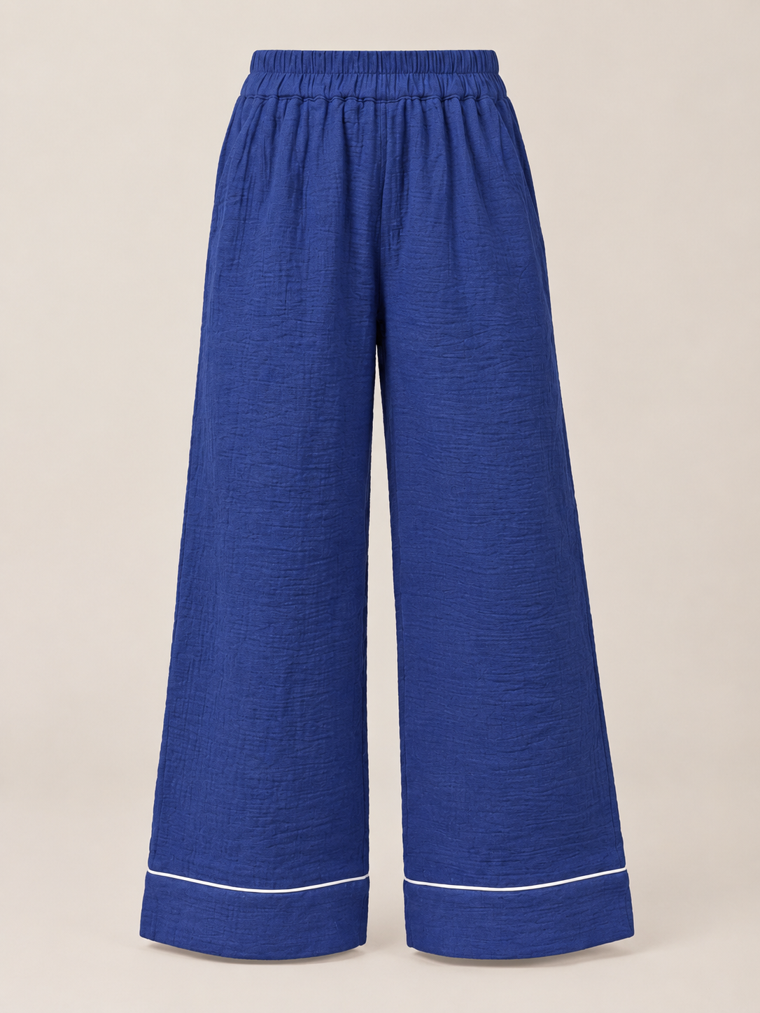 Pure Cotton Royal Blue Flared Pants for Girls