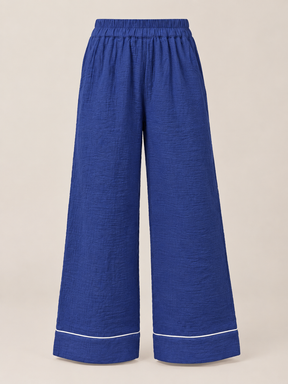 Pure Cotton Royal Blue Flared Pants for Girls