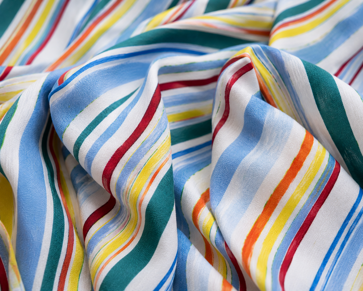 Pure Cotton Multicolor Striped Balloon Skirt for Girls