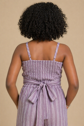 Freesia Striped Lilac Co-ord Set for Girls