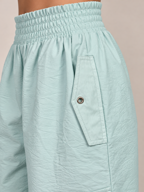Stylish Mint Blue Utility Cargo Jogger Pants for Girls