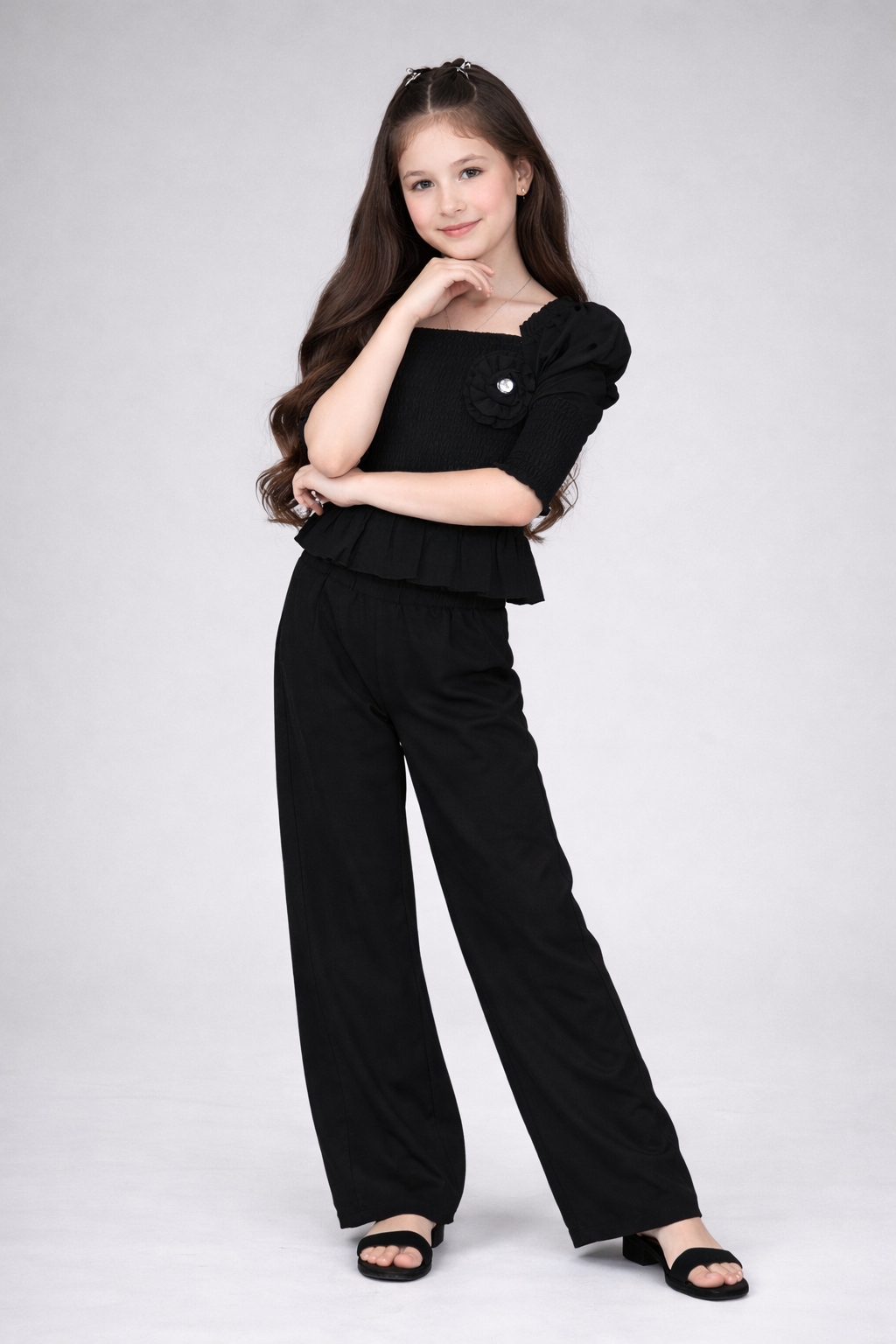 Veronica Partywear Cotton Co-Ord Set for Girls