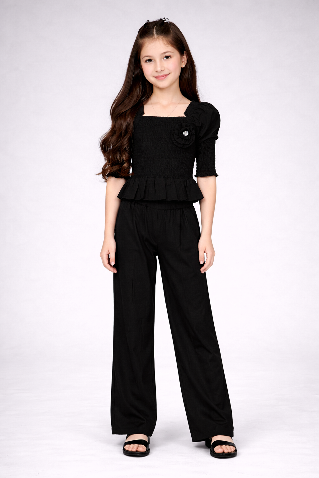 Veronica Partywear Cotton Co-Ord Set for Girls