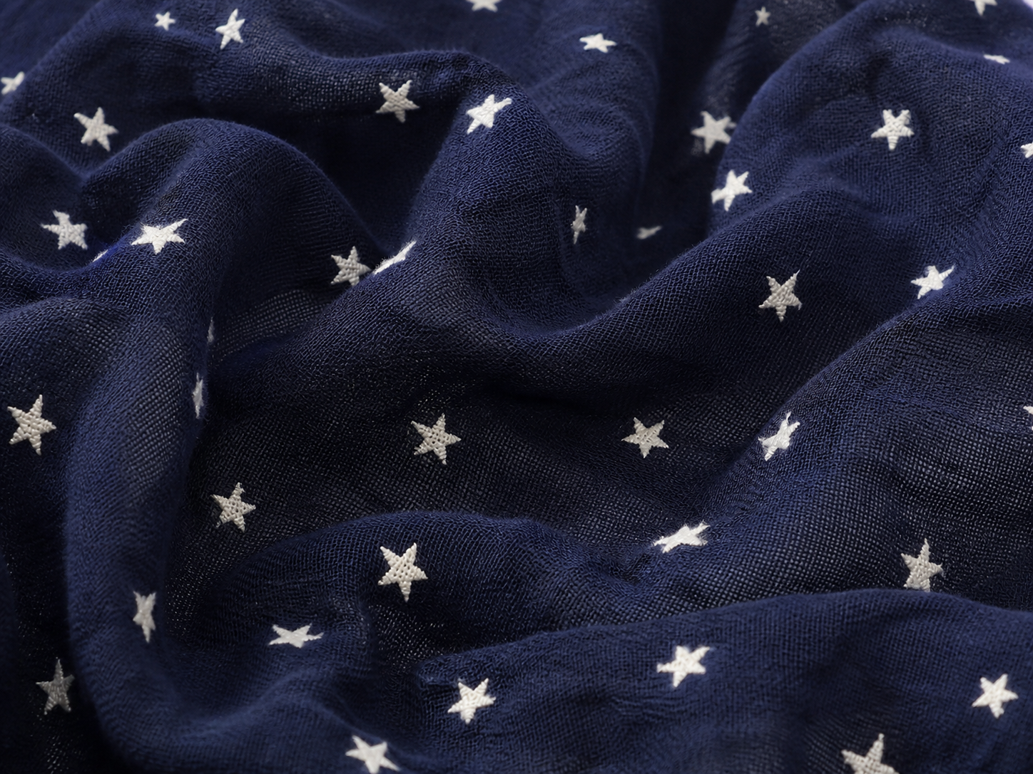 Pure Cotton Sleeveless Star Printed Navy Blue Midi Dress for Girls