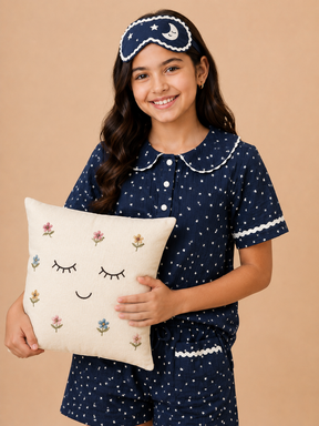 Girls Navy Blue Star Print Co-Ord Set