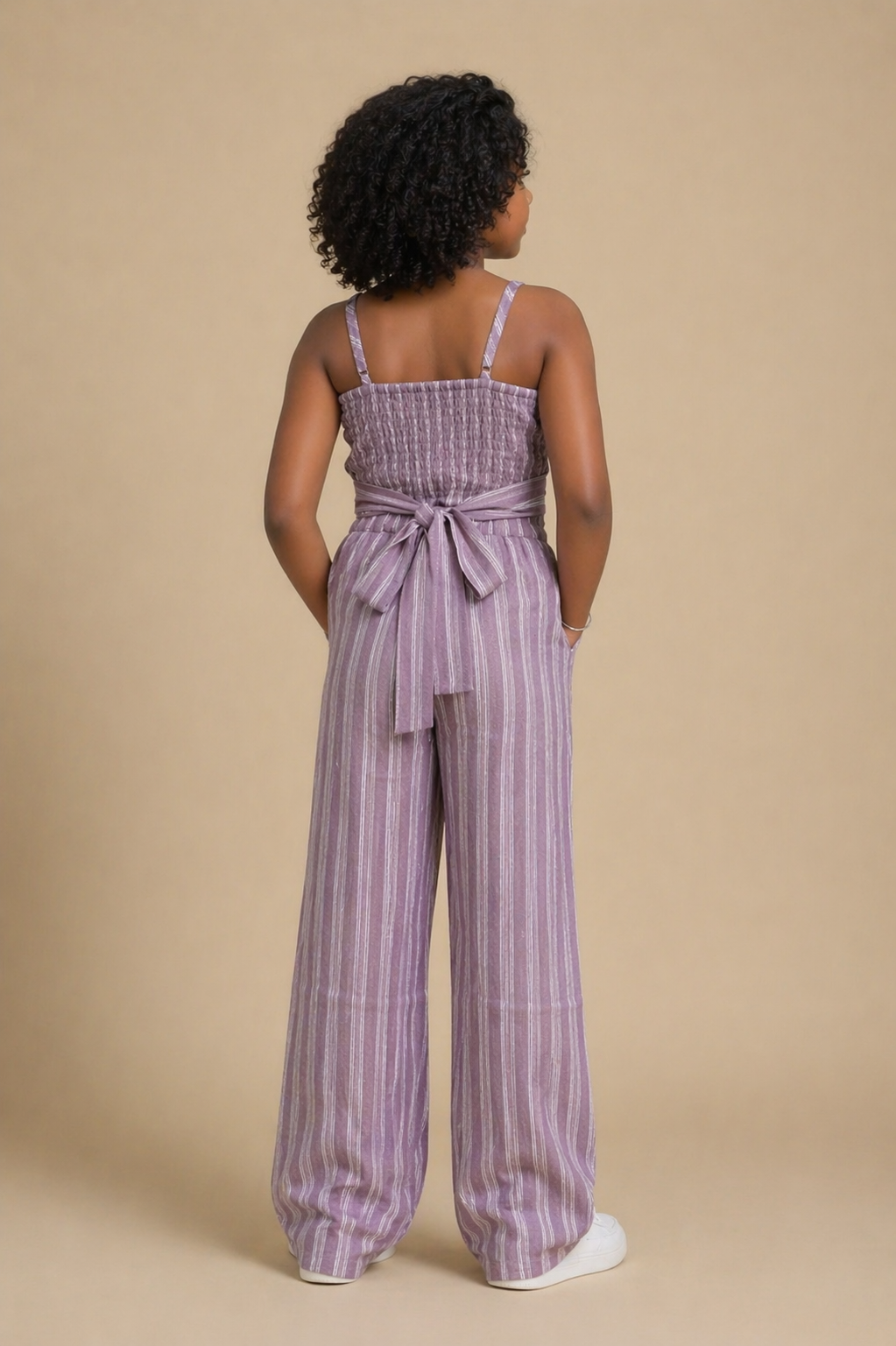 Freesia Striped Lilac Co-ord Set for Girls