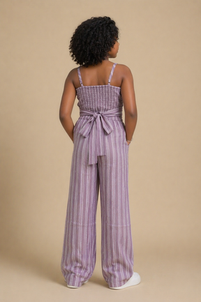 Freesia Striped Lilac Co-ord Set for Girls