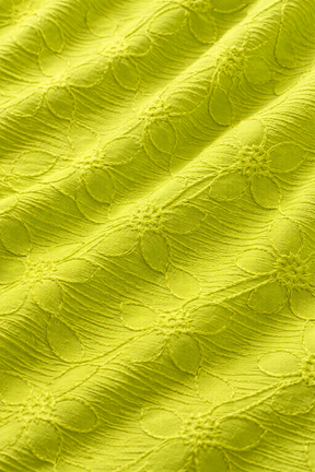 Pure Cotton Lime Green Shirt Collared Floral Embroidery Dress for Girls