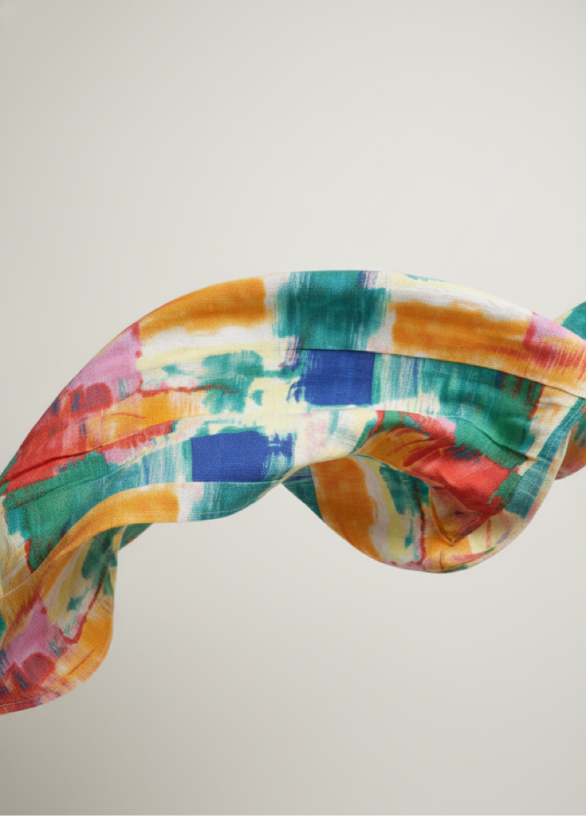 Multicolor Abstract Printed Cotton Blended Fit and Flare dress for Kids Girls