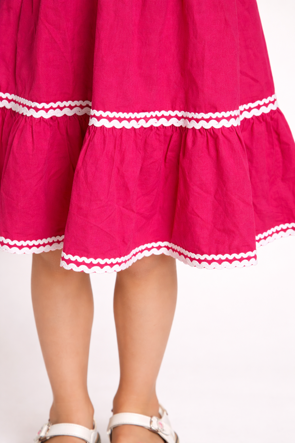 Raspberry Pink Pure Cotton Sleeveless Dress for Girls