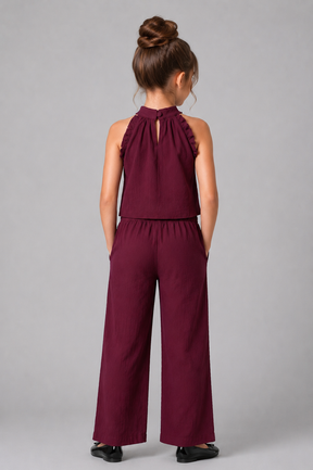 Berry Chic Crepe Co-ord Set – Maroon