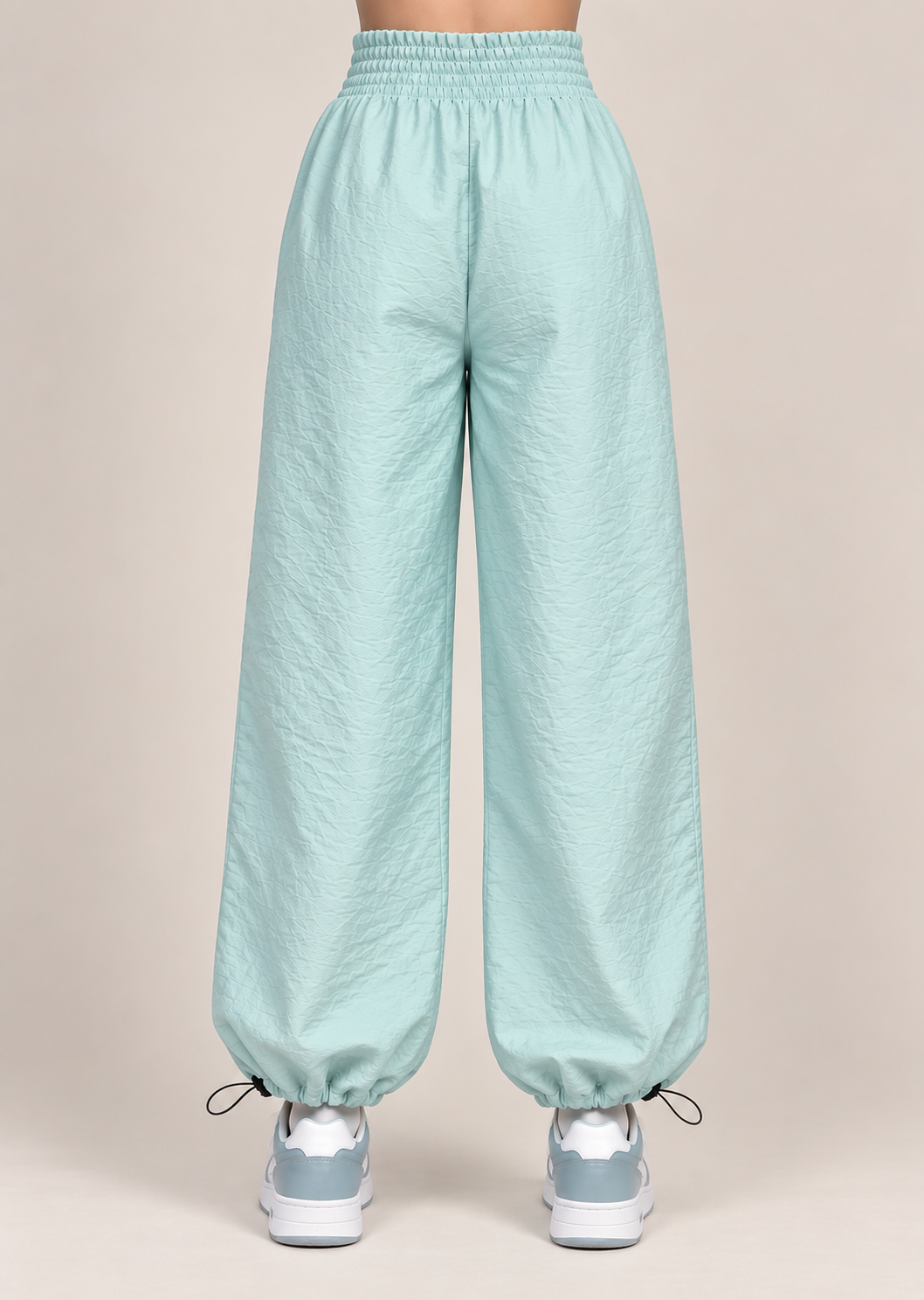Stylish Mint Blue Utility Cargo Jogger Pants for Girls