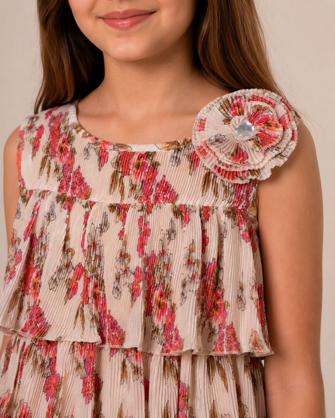 Floral Ruffle Coord Set – Baby Pink Bloom