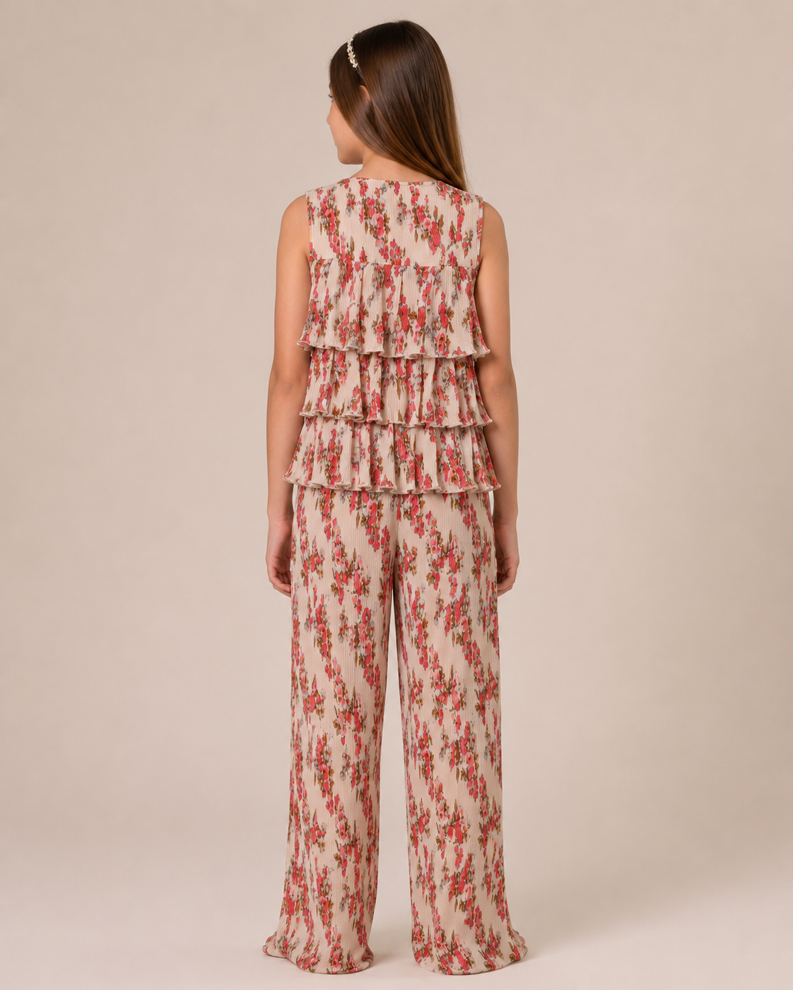 Floral Ruffle Coord Set – Baby Pink Bloom