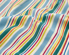 Multicolor Cotton Poplin Sleeveless Striped Dress for Girls