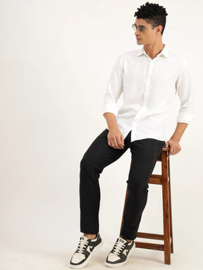 Apples White Cotton Shirt - Black & Gold