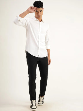 Apples White Cotton Shirt - Black & Gold