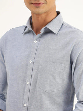 Ardian Blue Chambray cotton Shirt - Black & Gold