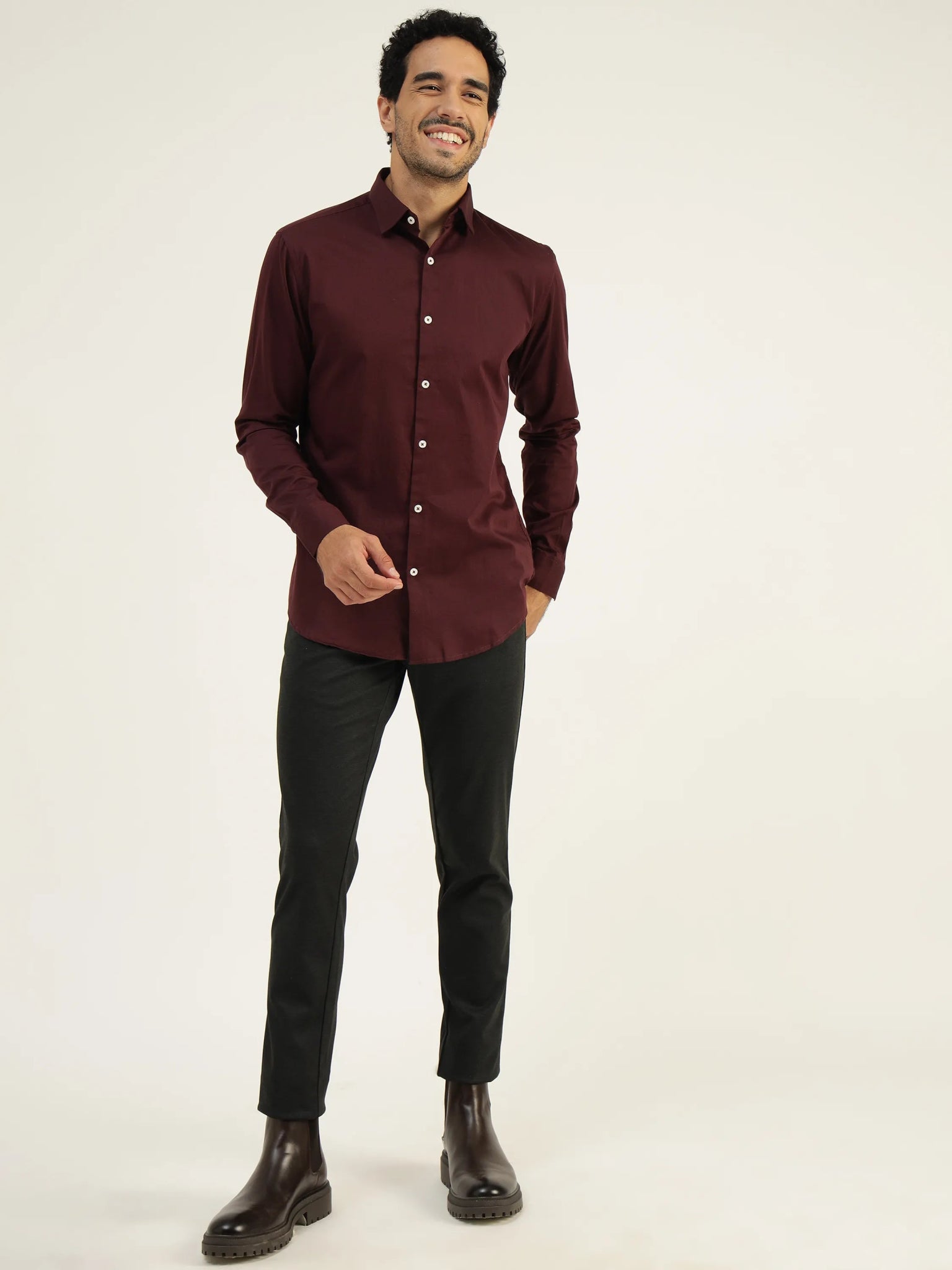 Briar Wine Cotton Satin Shirt - Black & Gold