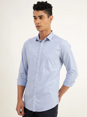 Chan Blue Chambray cotton Shirt - Black & Gold