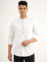 Elwood White Cotton Shirt - Black & Gold