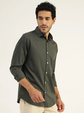 Fabian Grey Cotton Shirt - Black & Gold