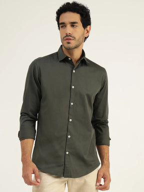 Fabian Grey Cotton Shirt - Black & Gold