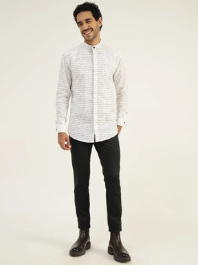 Oak White Stripe Shirt - Black & Gold